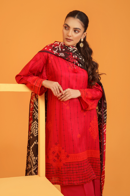 3 PC Unstitched | Printed Lawn Suit