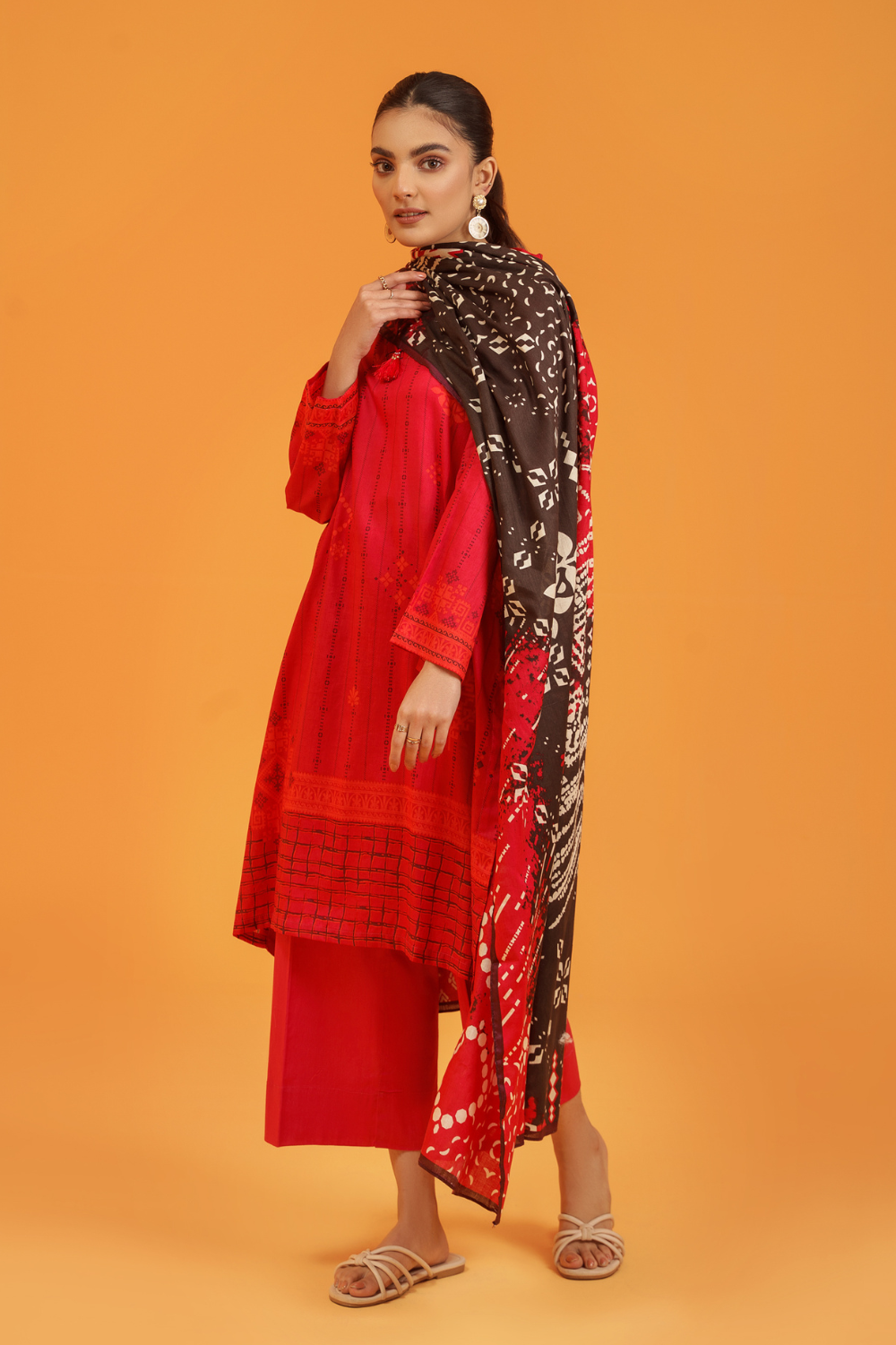 3 PC Unstitched | Printed Lawn Suit