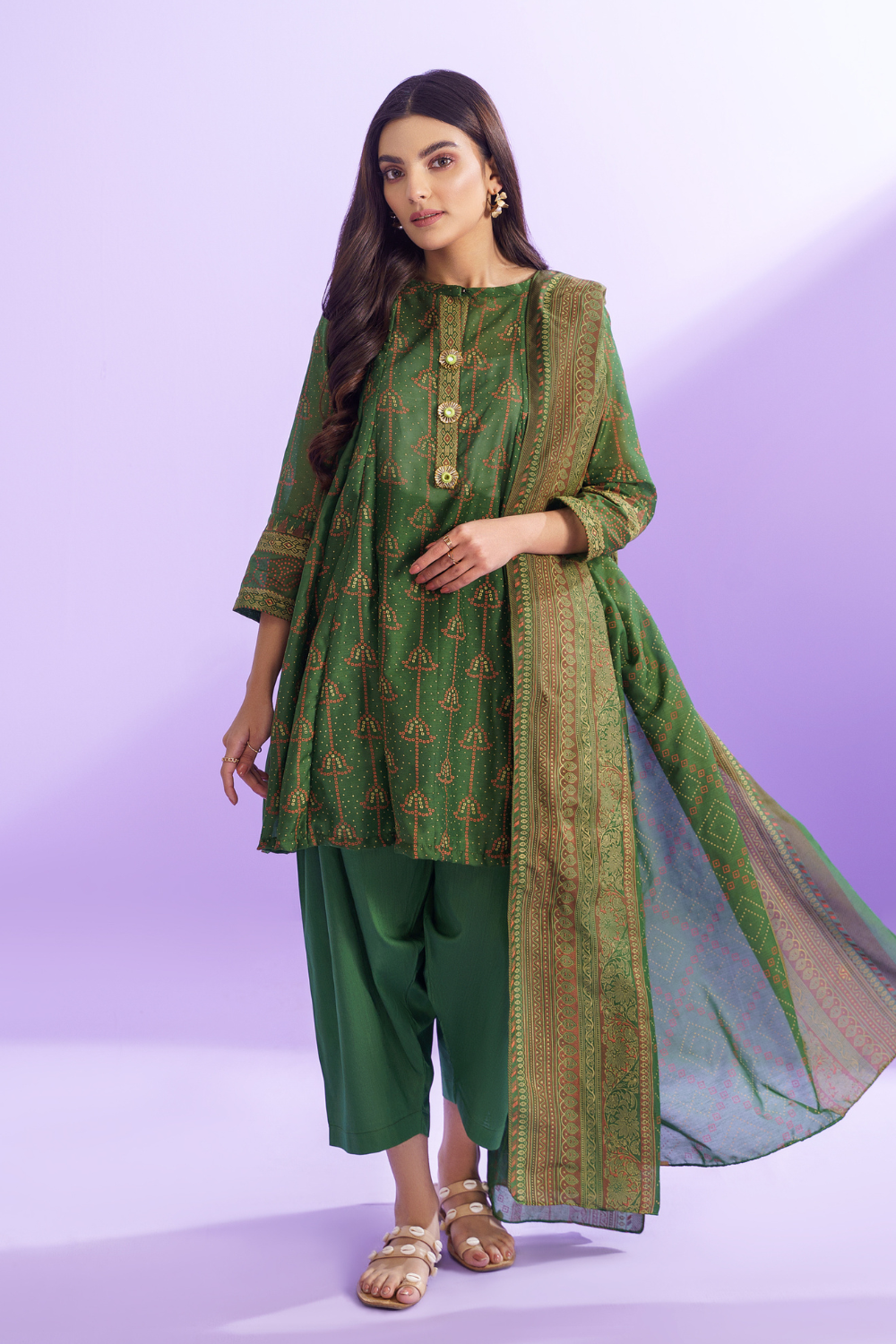 3 PC Unstitched | Printed Lawn Suit