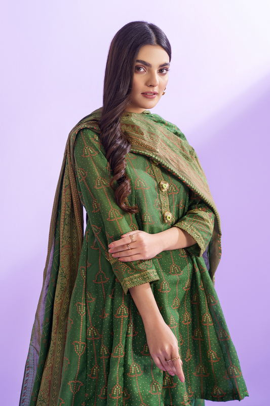 3 PC Unstitched | Printed Lawn Suit