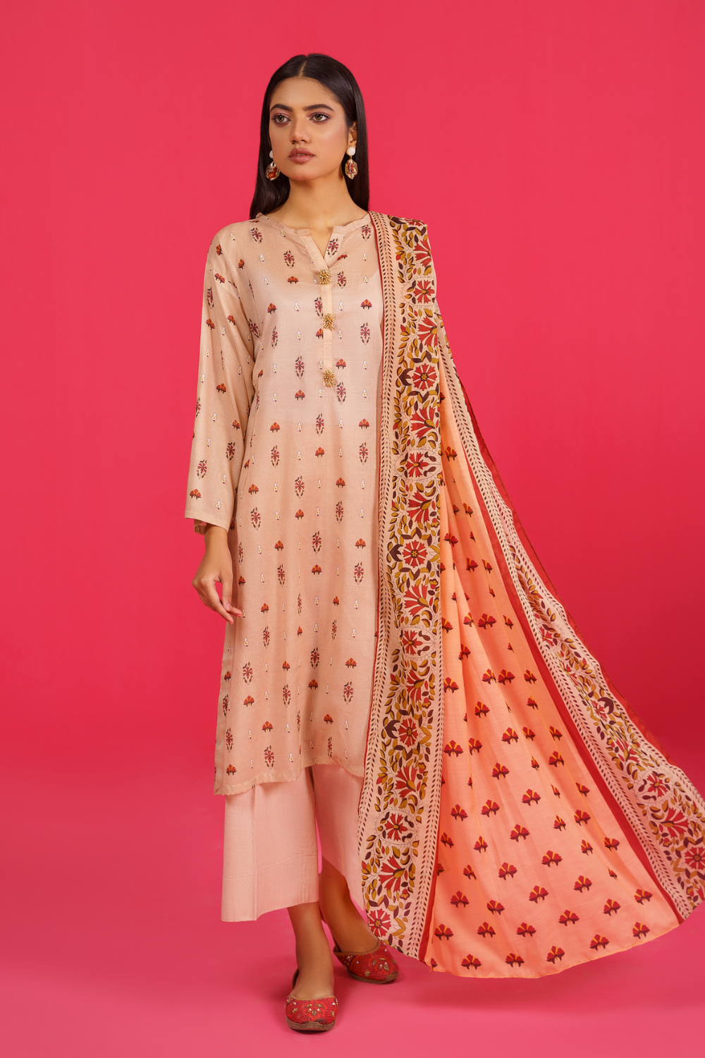 3 PC Unstitched | Printed Lawn Suit