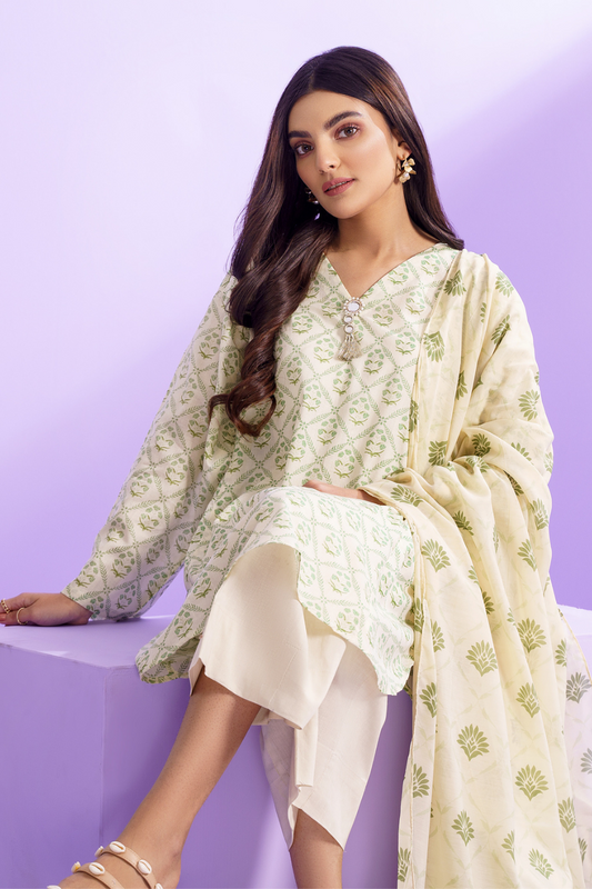 3 PC Unstitched | Printed Lawn Suit
