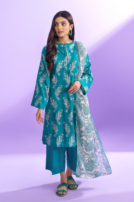 3 PC Unstitched | Printed Lawn Suit