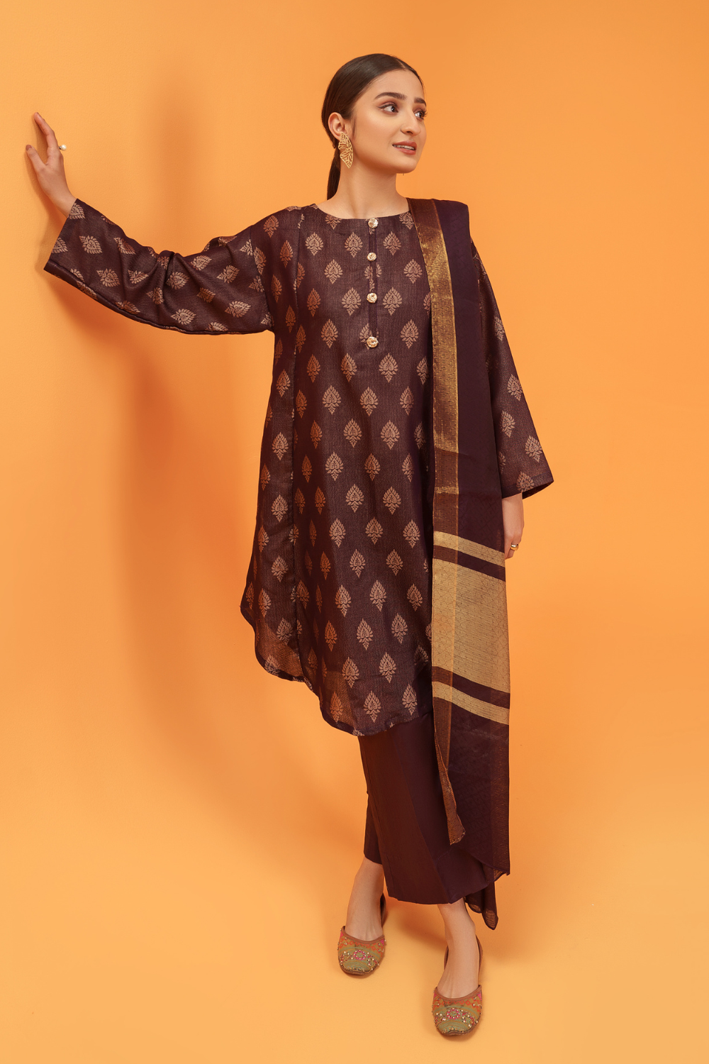 3 PC Unstitched | Jacquard Shirt + Banarsi Dupatta + Lawn Trouser