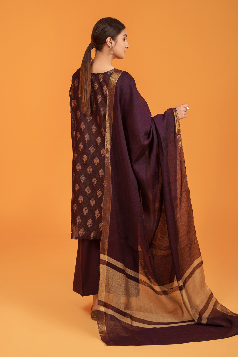 3 PC Unstitched | Jacquard Shirt + Banarsi Dupatta + Lawn Trouser
