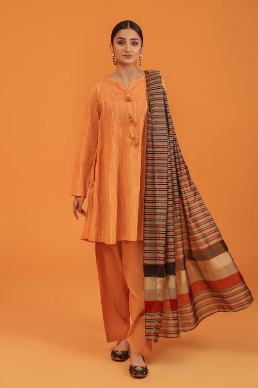 3 PC Unstitched | Jacquard Shirt + Banarsi Dupatta + Lawn Trouser