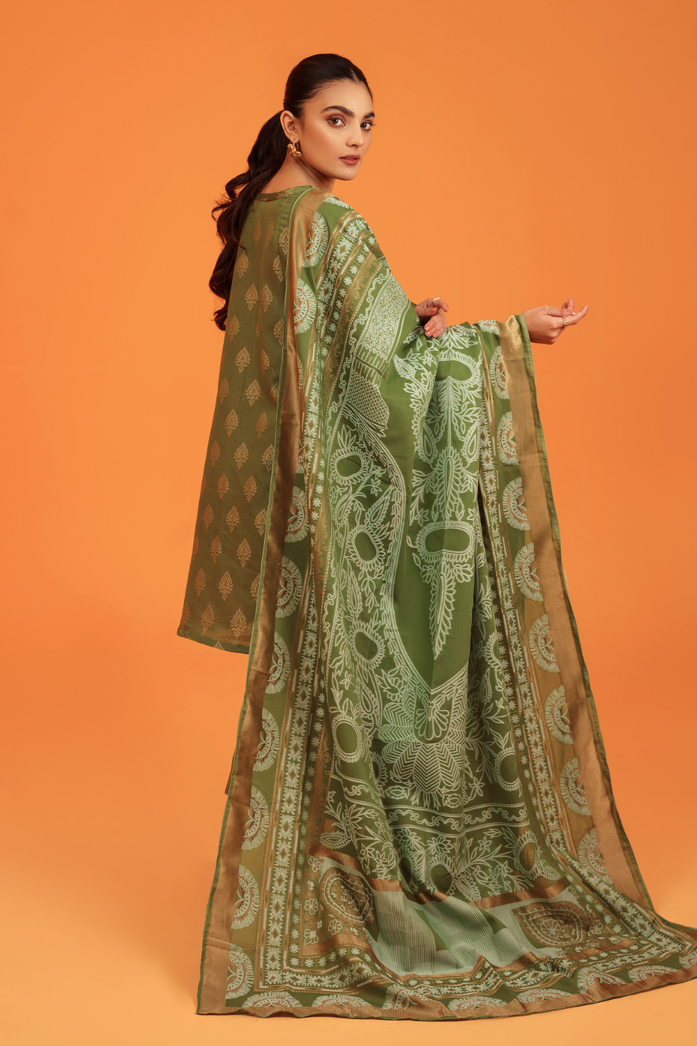 3 PC Unstitched | Jacquard Shirt + Dupatta | Lawn Trouser