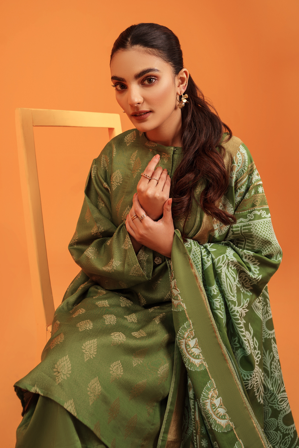 3 PC Unstitched | Jacquard Shirt + Dupatta | Lawn Trouser