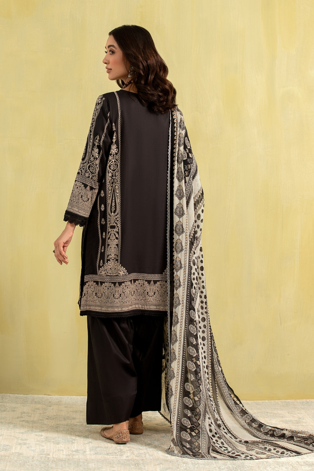 3PC Unstitched | Paste Printed Lawn Shirt + Chiffon Dupatta+Trouser