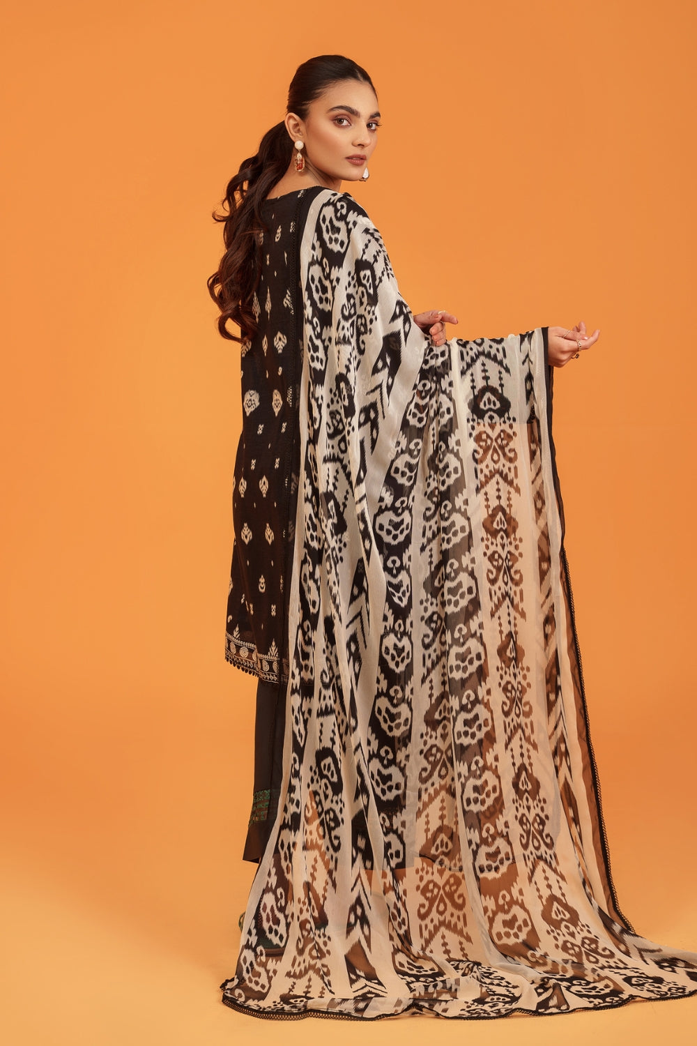 3PC Unstitched | Embroidered Lawn Shirt+ Chiffon Dupatta+Trouser