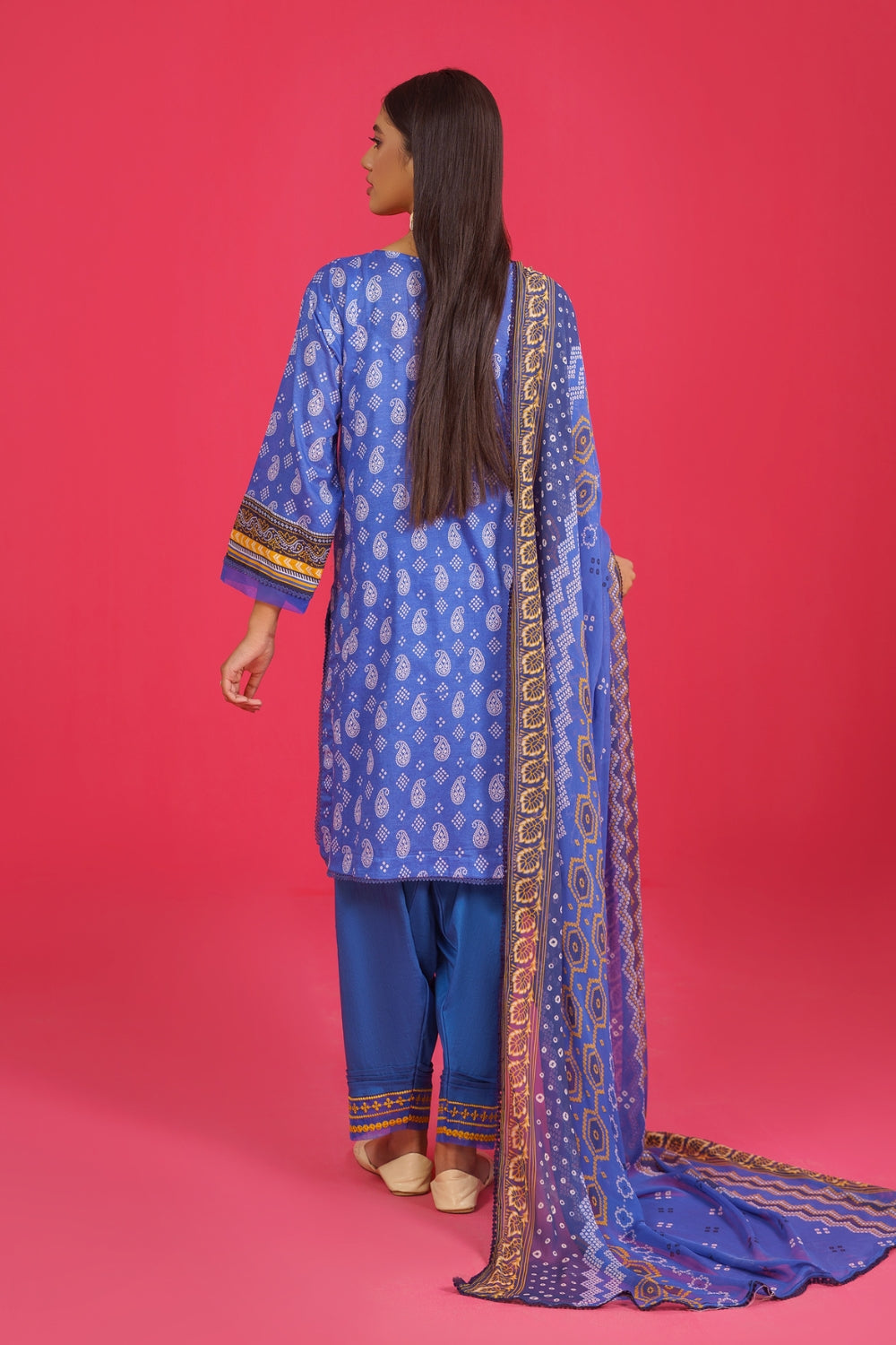 3PC Unstitched | Embroidered Lawn Shirt+ Chiffon Dupatta+Trouser