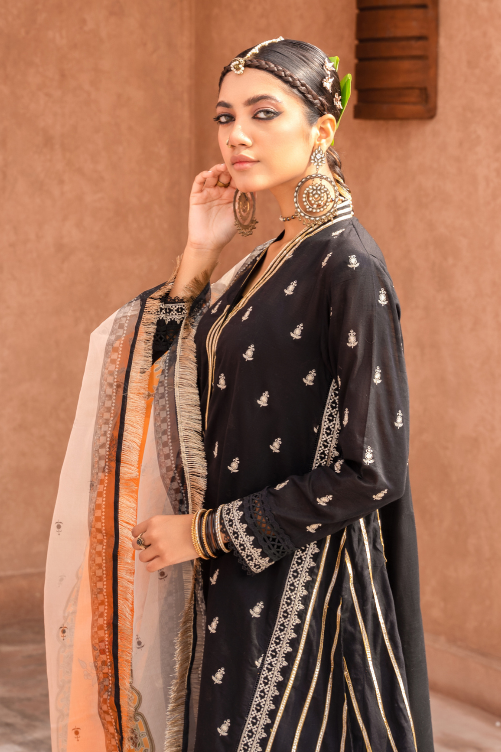 3PC Unstitched | Embroidered Lawn Shirt+Trouser + Organza Dupatta