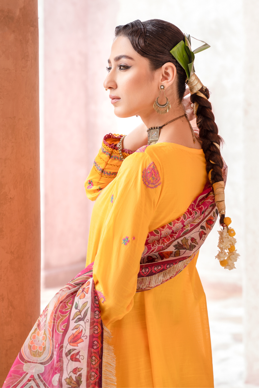 3PC Unstitched | Embroidered Lawn Shirt+Trouser + Organza Dupatta