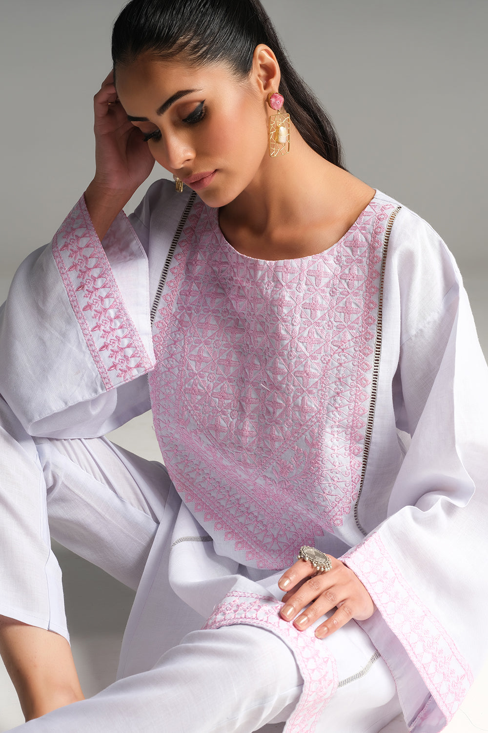 2 PC Stitched | Cotton Embroidered Shirt + Trouser