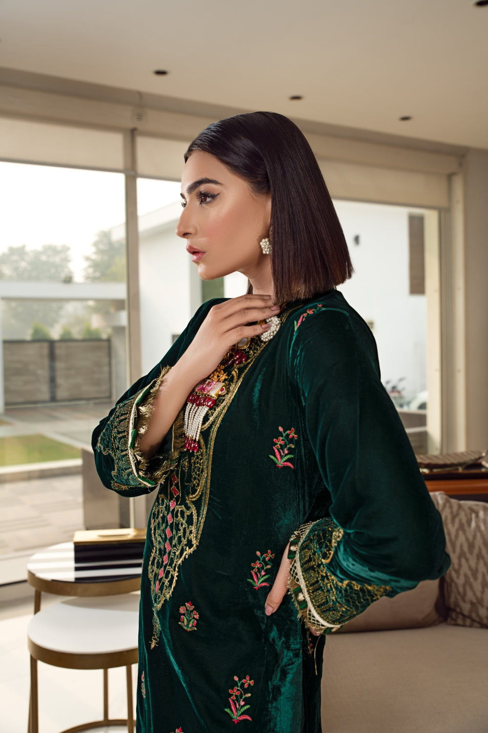 3 PC Unstitched Embroidered Suit