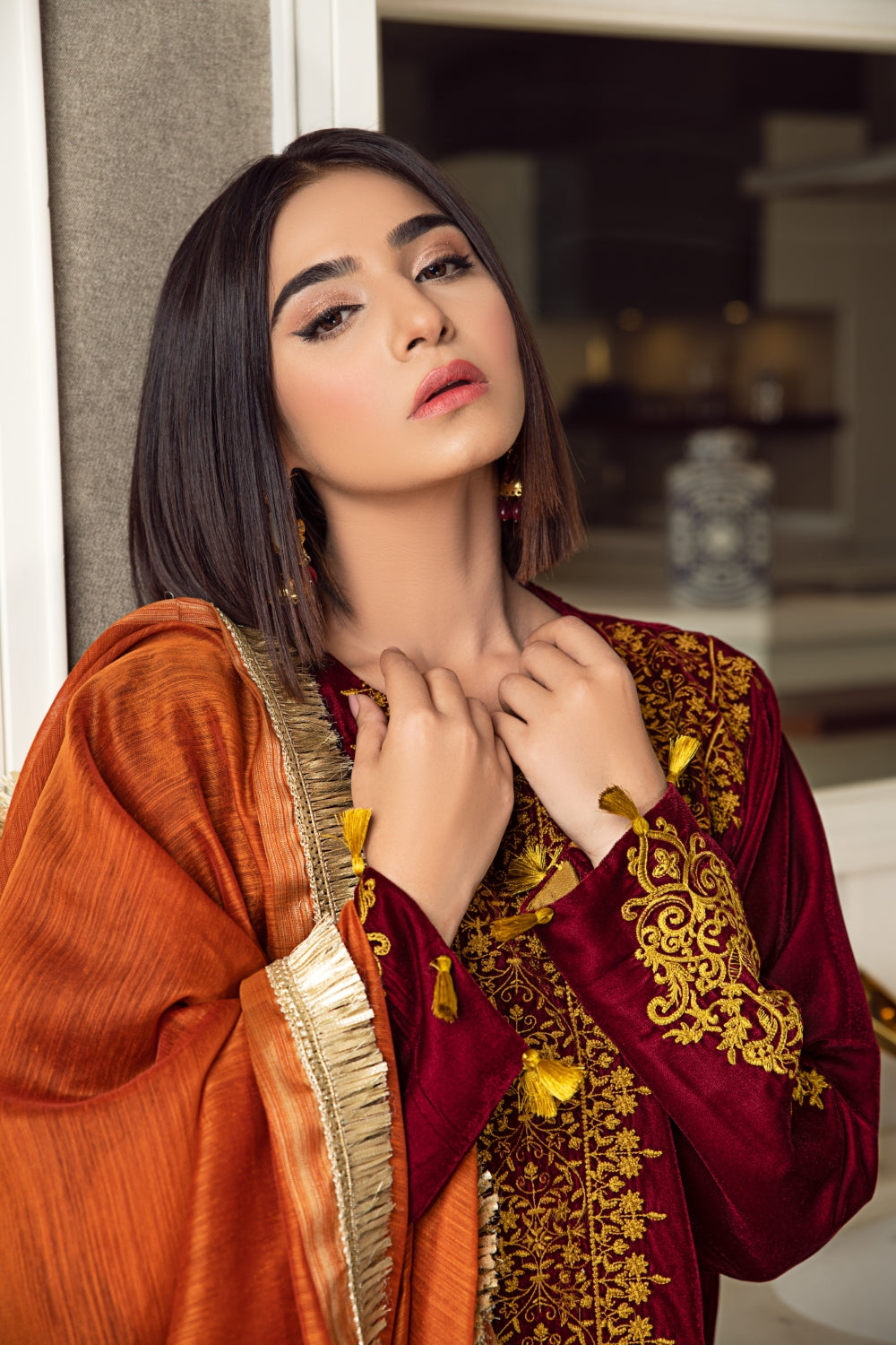 3 PC Unstitched Embroidered Suit