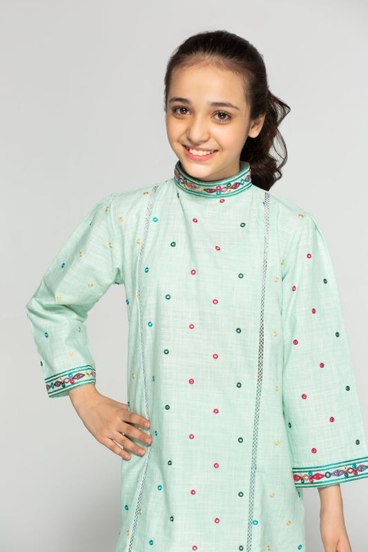 2 PC Stitched | Embroided Shirt + Trouser