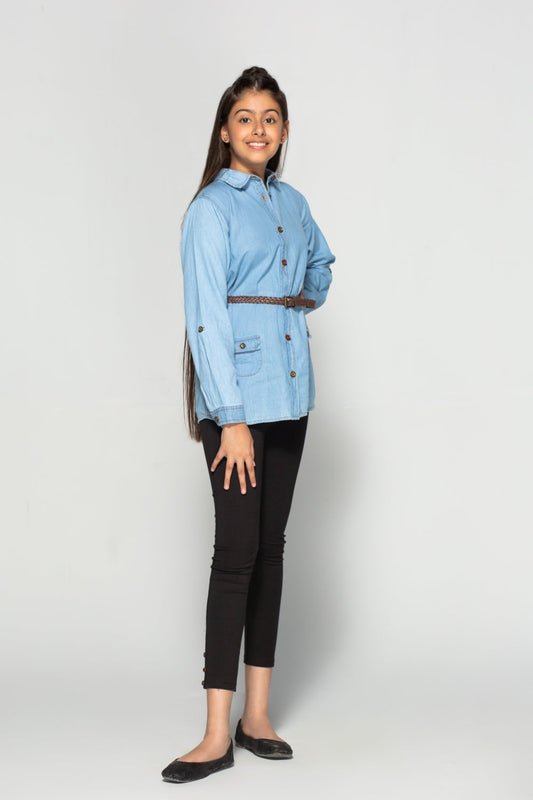 1 PC Stitched Denim Shirt