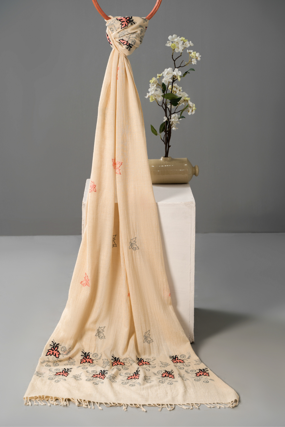 Polly Cotton Embroidered Shawl