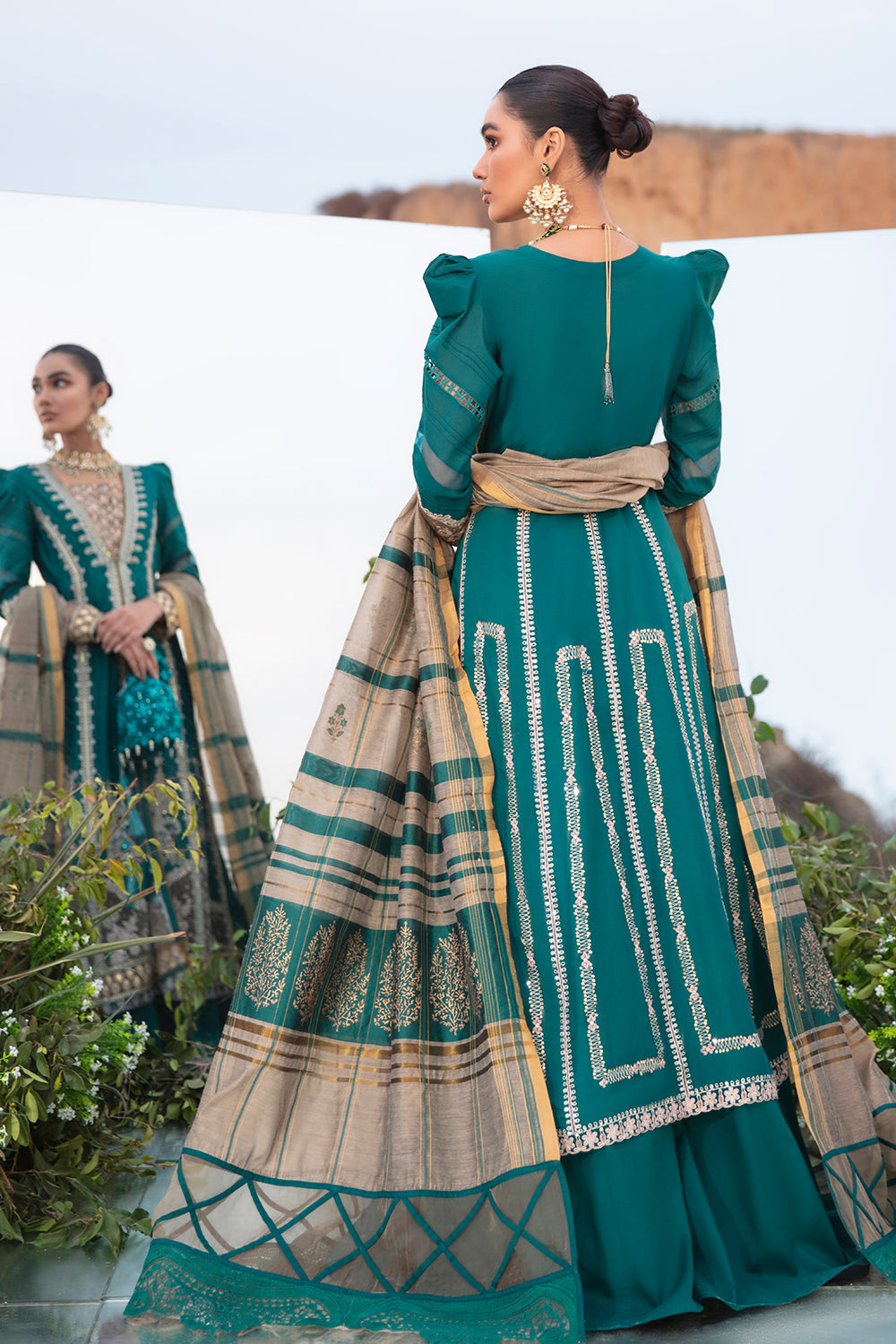 3 PC Unstitched Embroidered Shirt | Yarn Dyed Khadi Dupatta