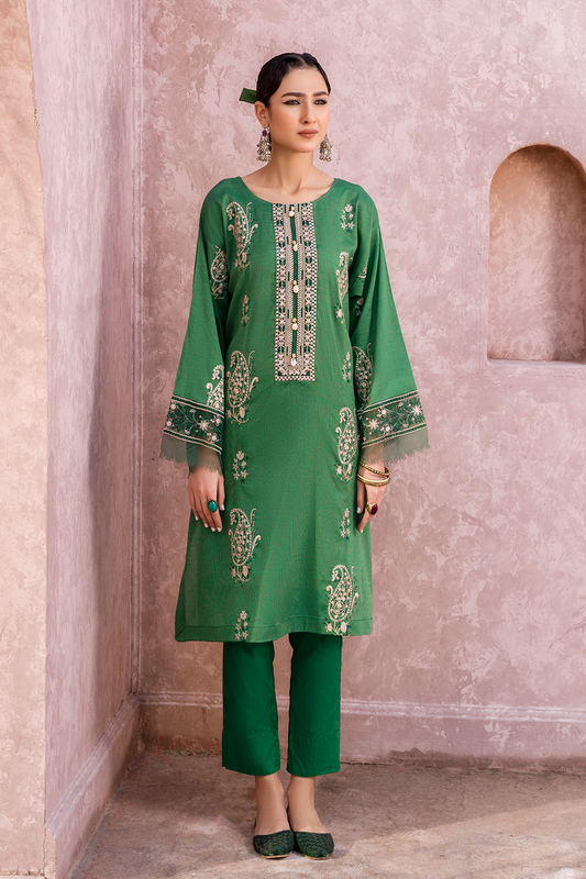 1 PC Unstitched | Embroidered Lawn Shirt