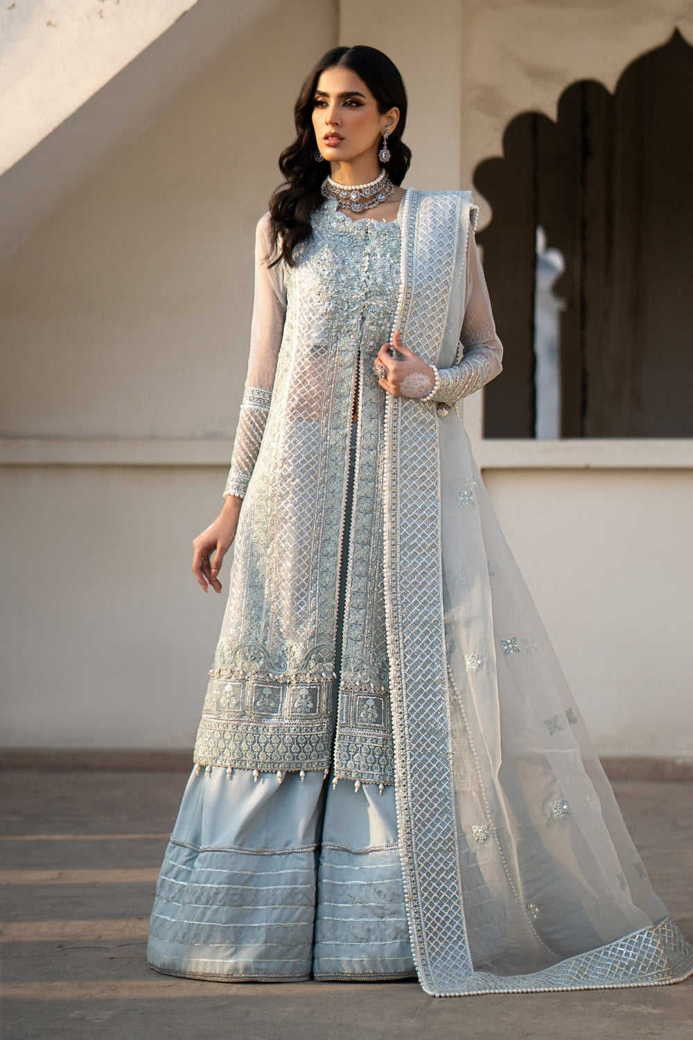 Mumtaz 3PC Unstitched | Embroidered Luxury Formal Dress