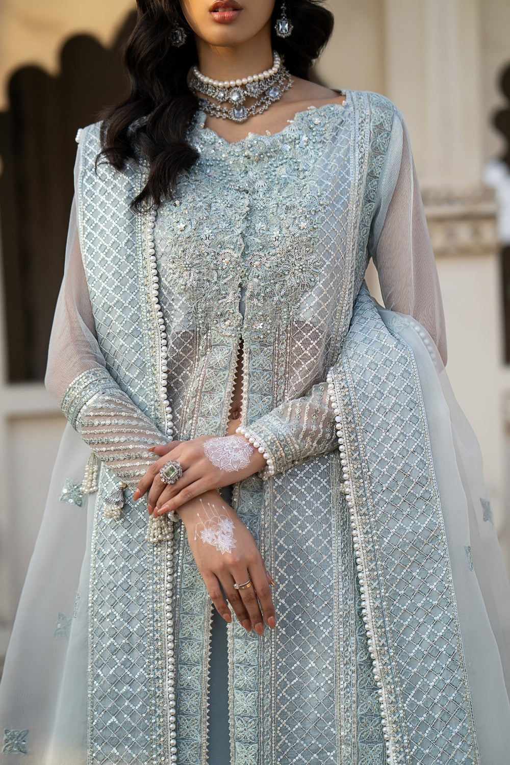 Mumtaz 3PC Unstitched | Embroidered Luxury Formal Dress