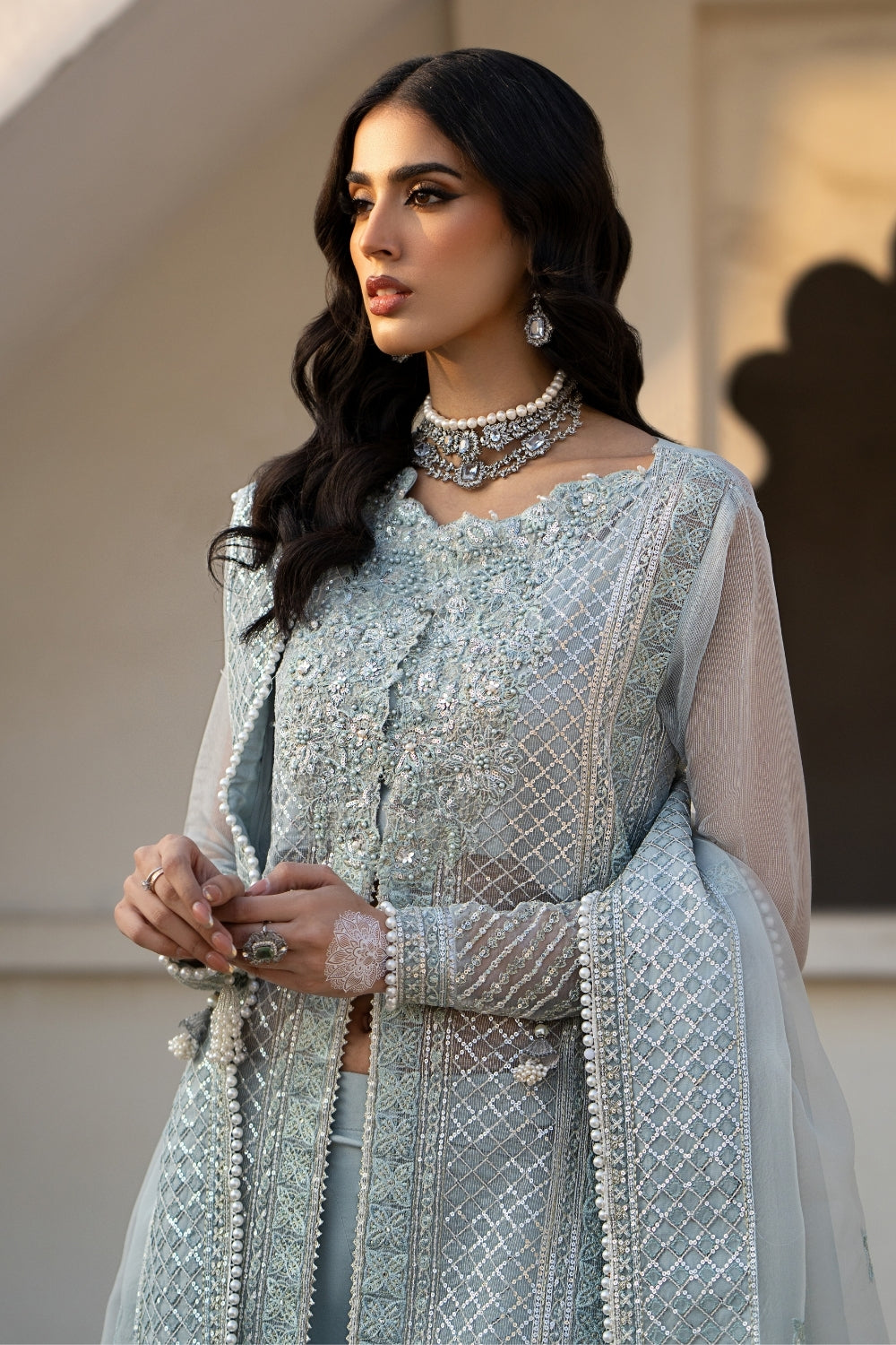 Mumtaz 3PC Unstitched | Embroidered Luxury Formal Dress