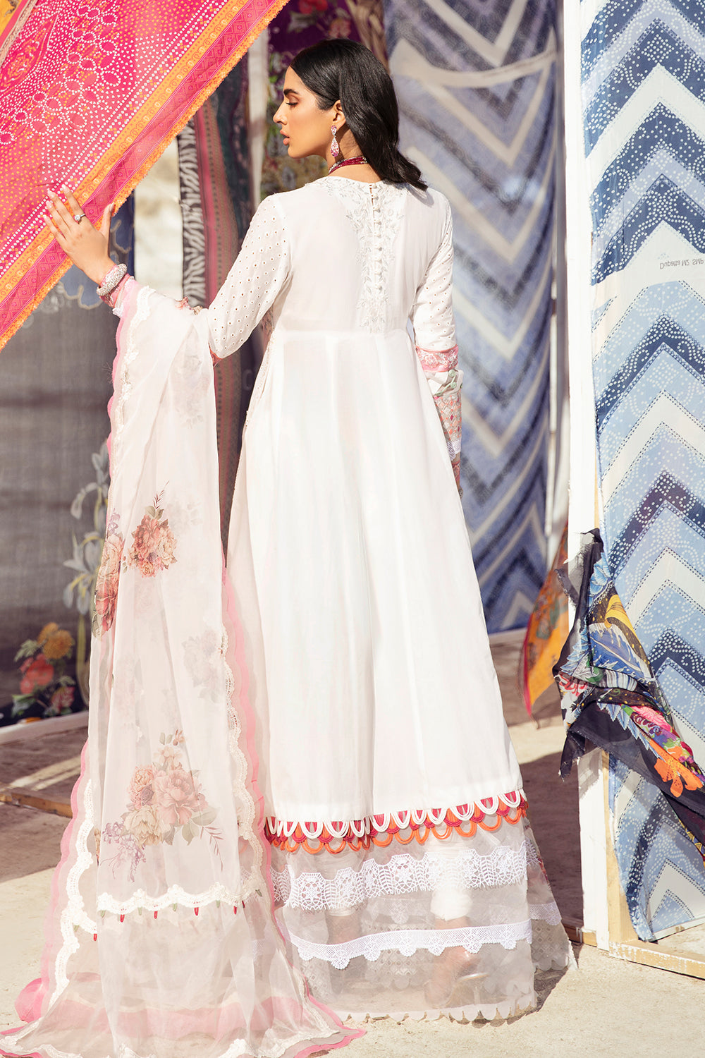 3 PC Unstitched Embroidered Shirt | Embroidered Organza Dupatta