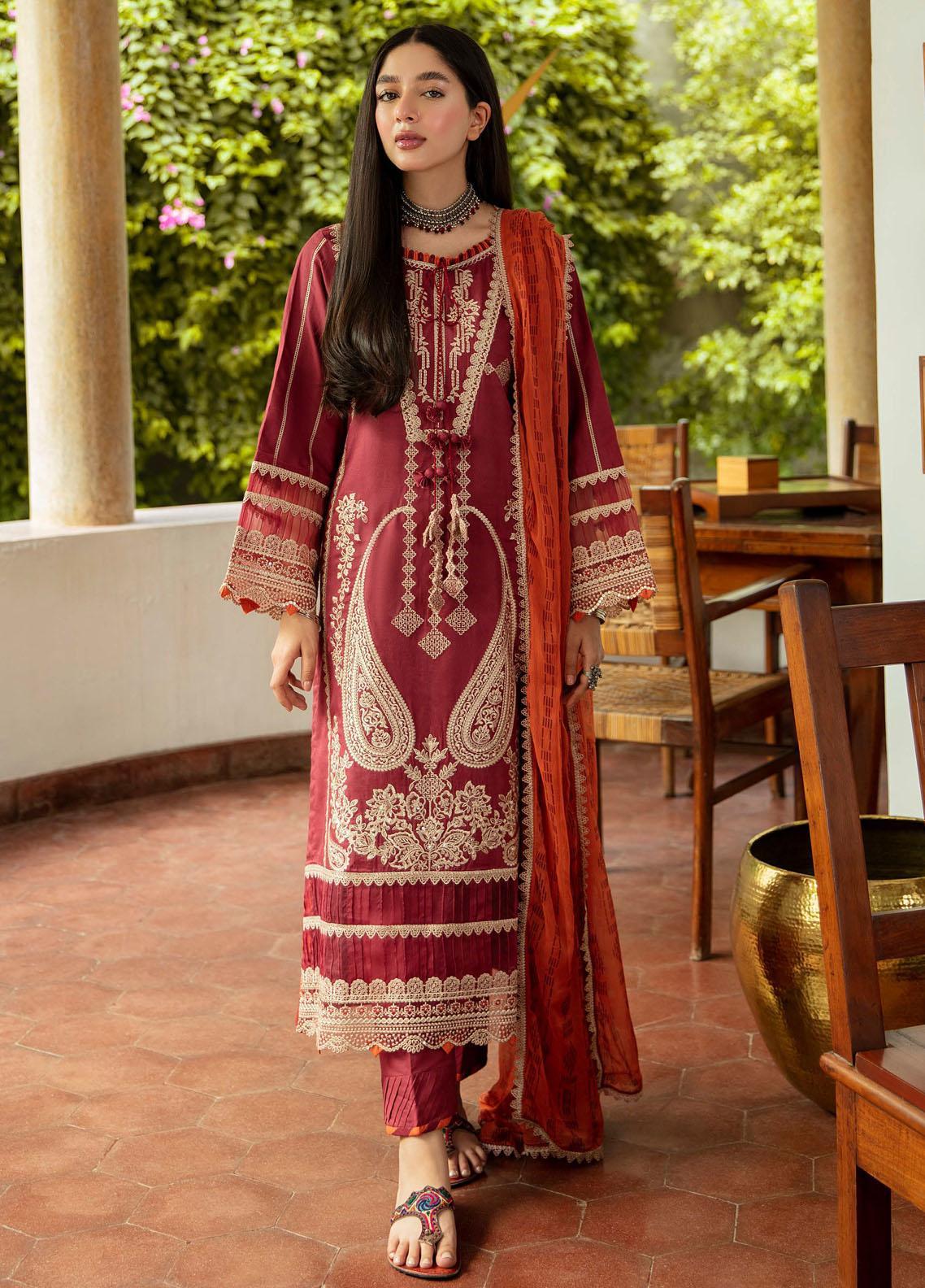 NW-07 | 3 Piece Embroidered Unstitched Suits from Qalamkar Qline Linen Collection