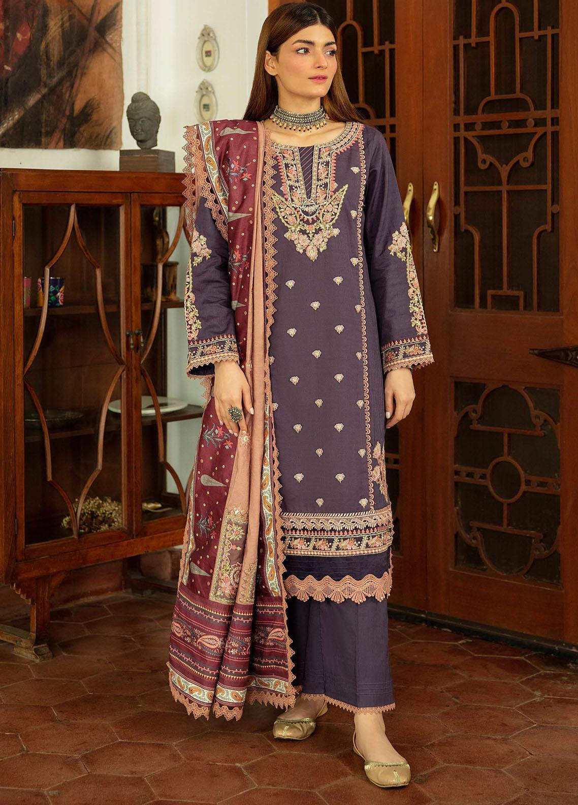 NW-09 | 3 Piece Embroidered Unstitched Suits from Qalamkar Qline Linen Collection