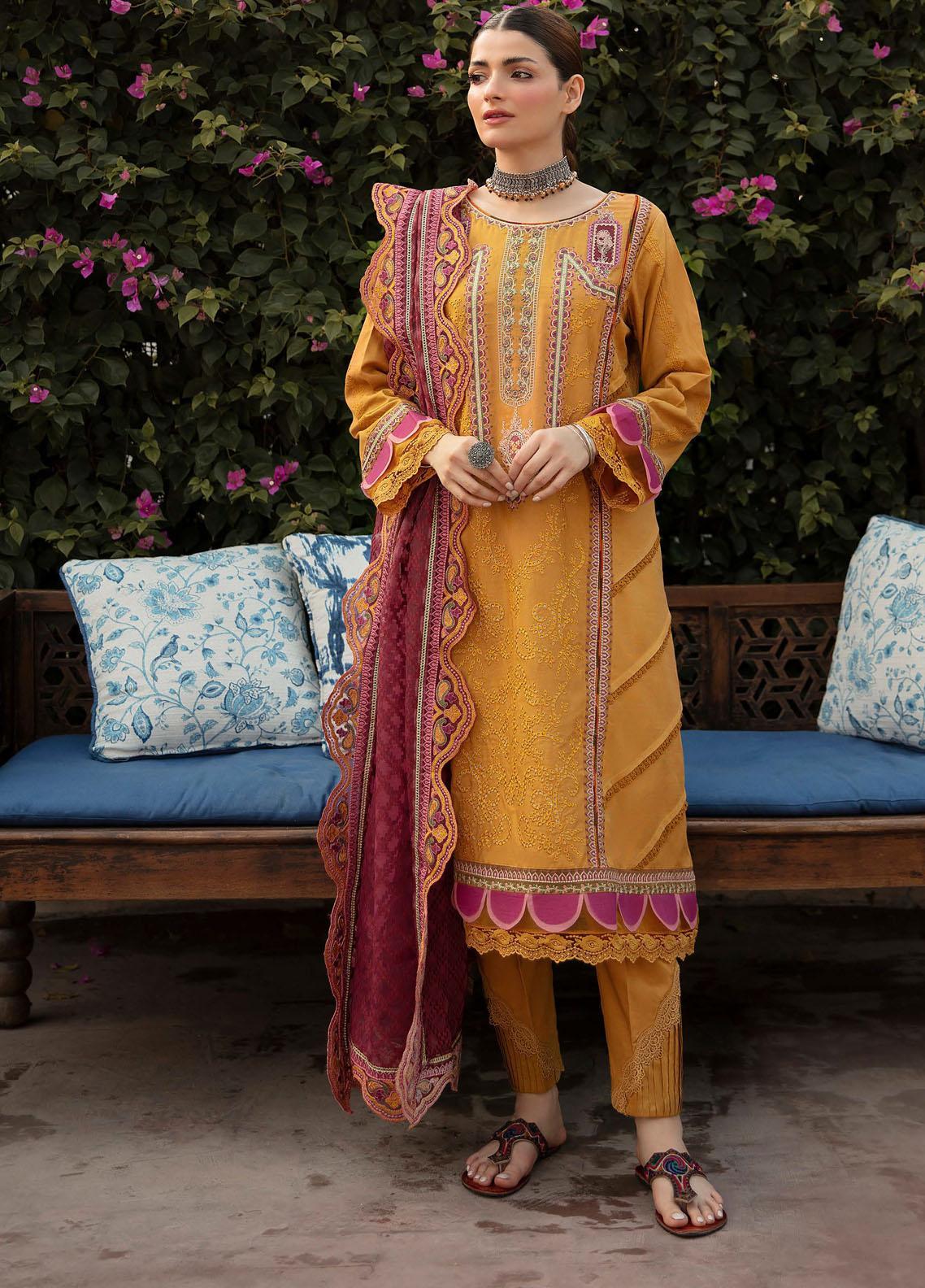 NW-13 | 3 Piece Embroidered Unstitched Suits from Qalamkar Qline Linen Collection