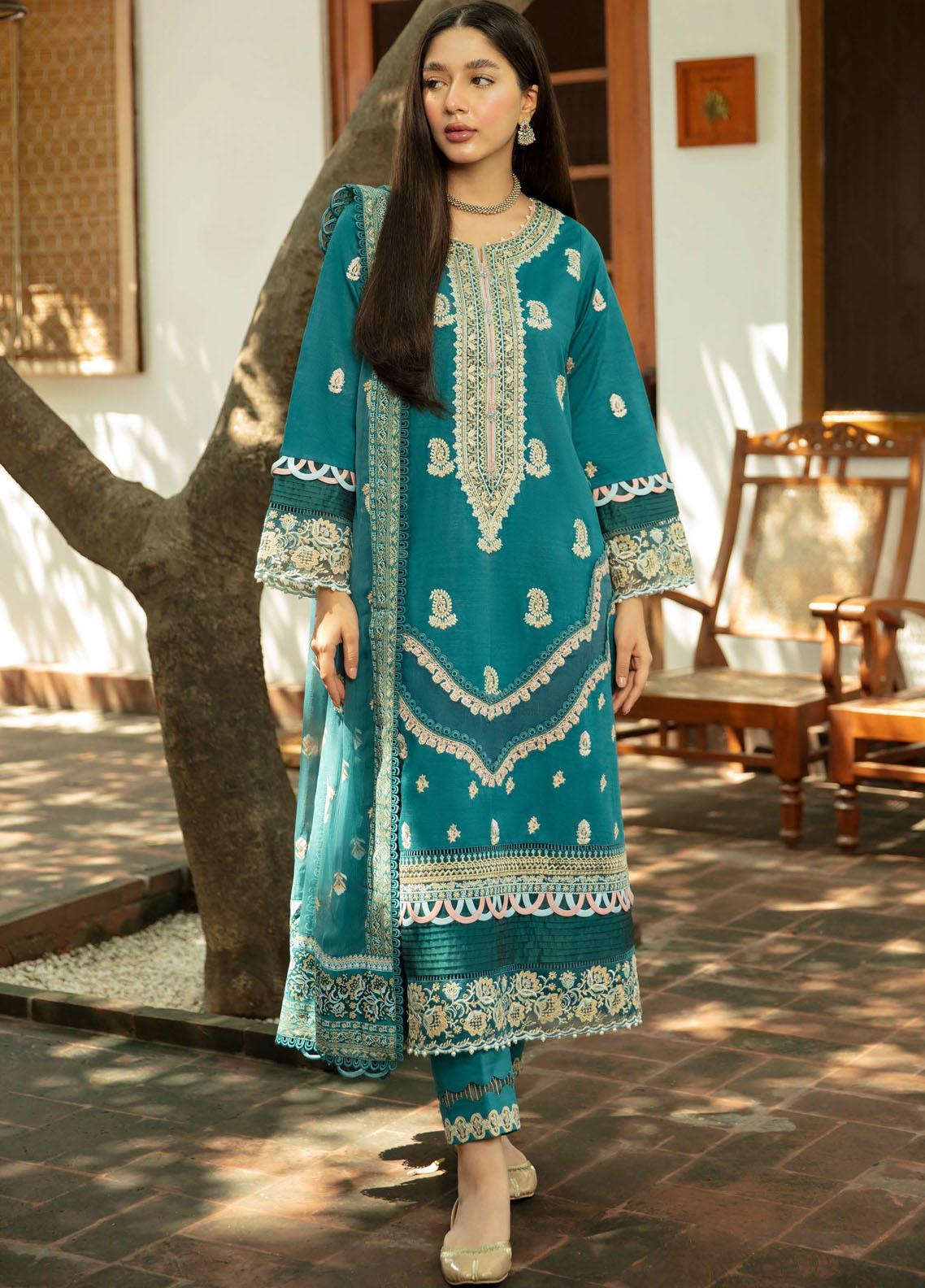 NW-15 | 3 Piece Embroidered Unstitched Suits from Qalamkar Qline Linen Collection