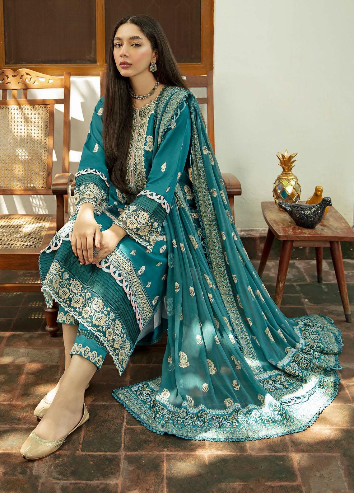 NW-15 | 3 Piece Embroidered Unstitched Suits from Qalamkar Qline Linen Collection