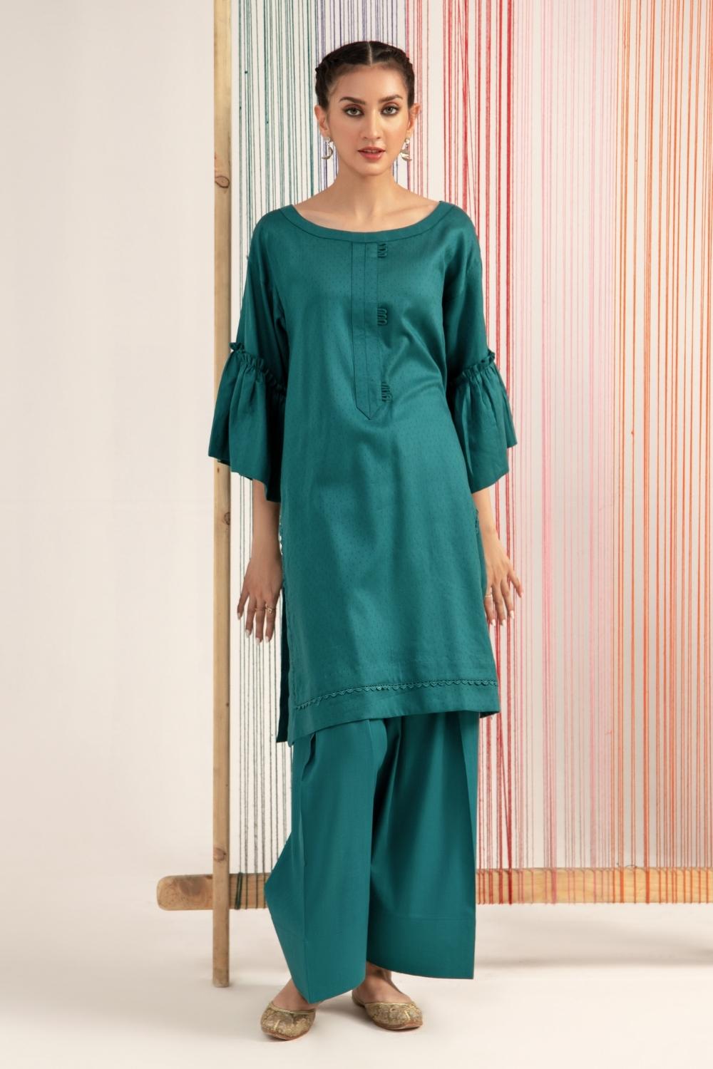 2 PC Stitched | Jacquard Shirt + Cambric Trouser