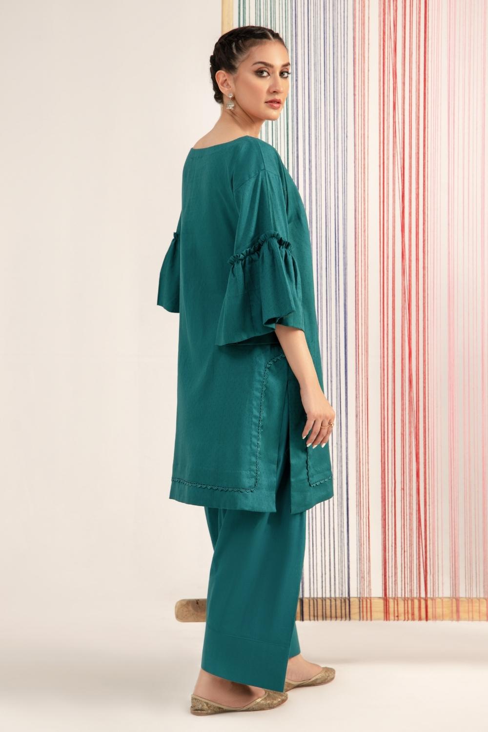 2 PC Stitched | Jacquard Shirt + Cambric Trouser