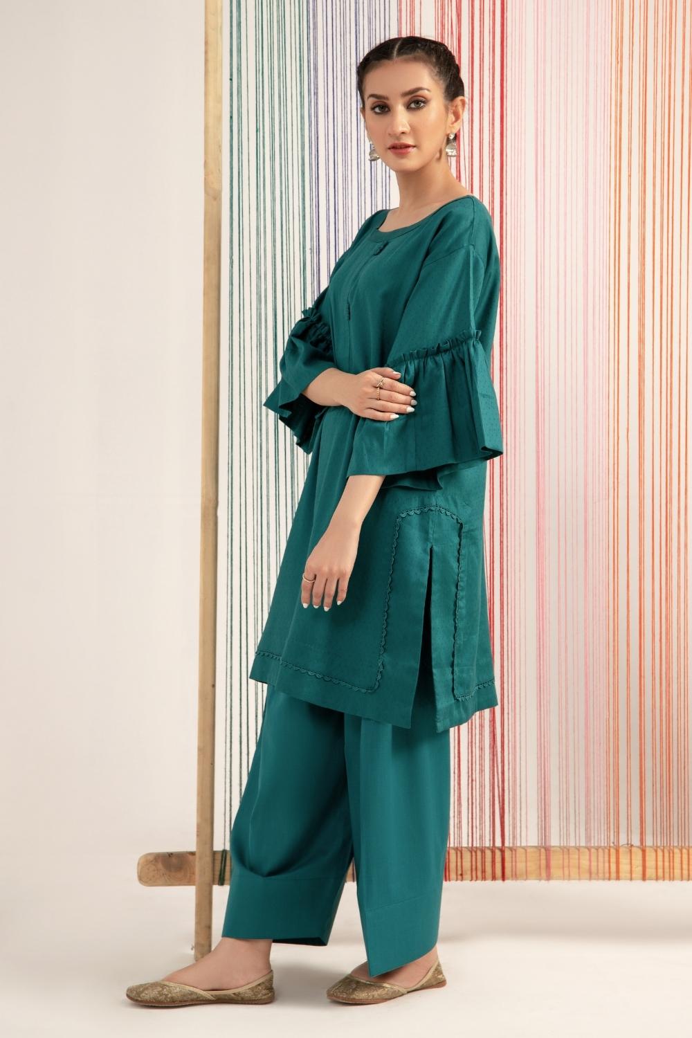 2 PC Stitched | Jacquard Shirt + Cambric Trouser