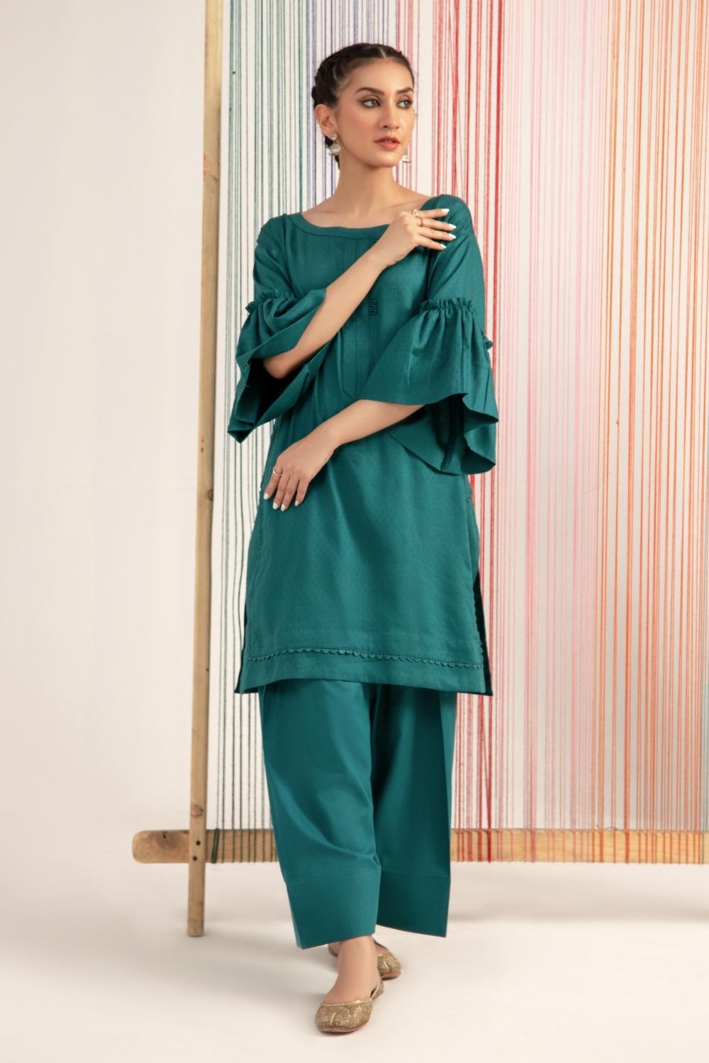 2 PC Stitched | Jacquard Shirt + Cambric Trouser