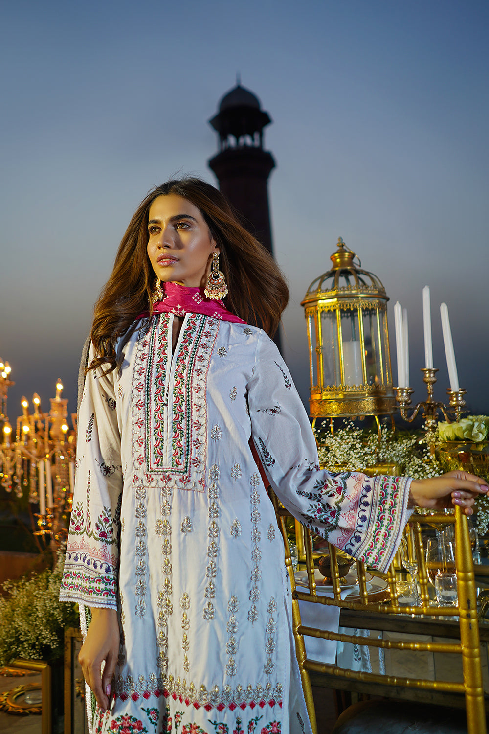 3 PC Unstitched Embroidered Suit