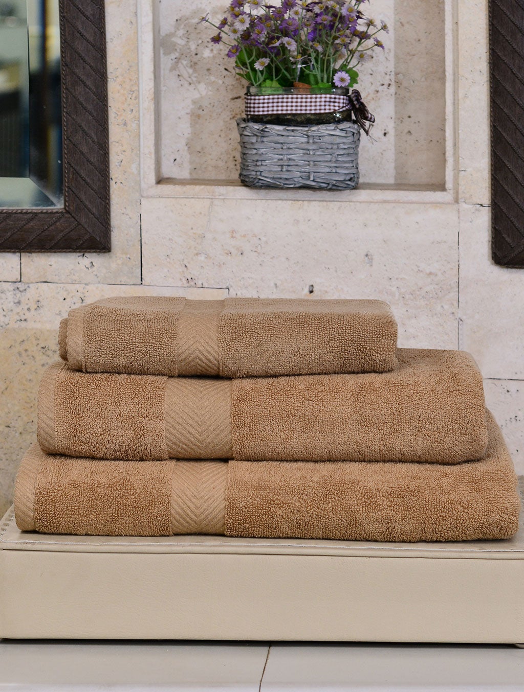 Towels Plain Beige Dyed Towels HOMBATTOW Bath Sheet 